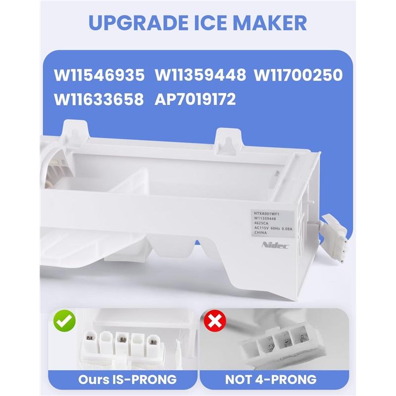 W10873791 Ice Maker for Whirlpool Refrigerator Replacement