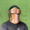 Copper and Green Dual-Tone Barbuta Helmet  Medieval Knight Armor 18G Steel , Cosplay  Collector’s Piece
