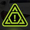Reflective Sticker, Triangular Warning Reflective Sticker, PVC, Yellow/Green, 240° Wide Angle Reflection, 4.2 x