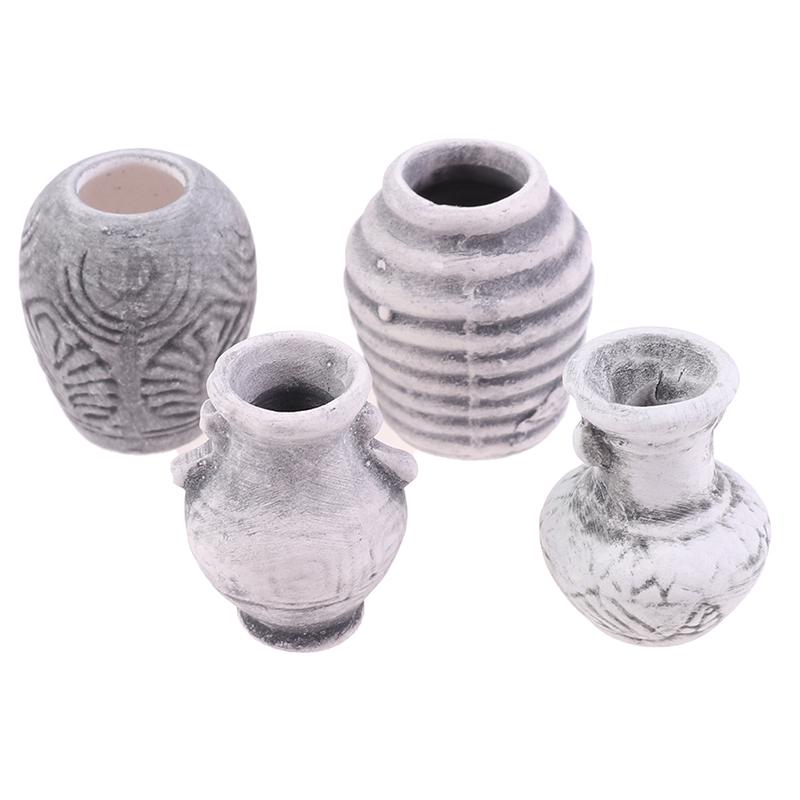Ceramic 1: 12 Dollhouse Miniature Toy Porcelain Decoration Vase Pot Accessories Decor Doll House Miniatures Decor Accessories