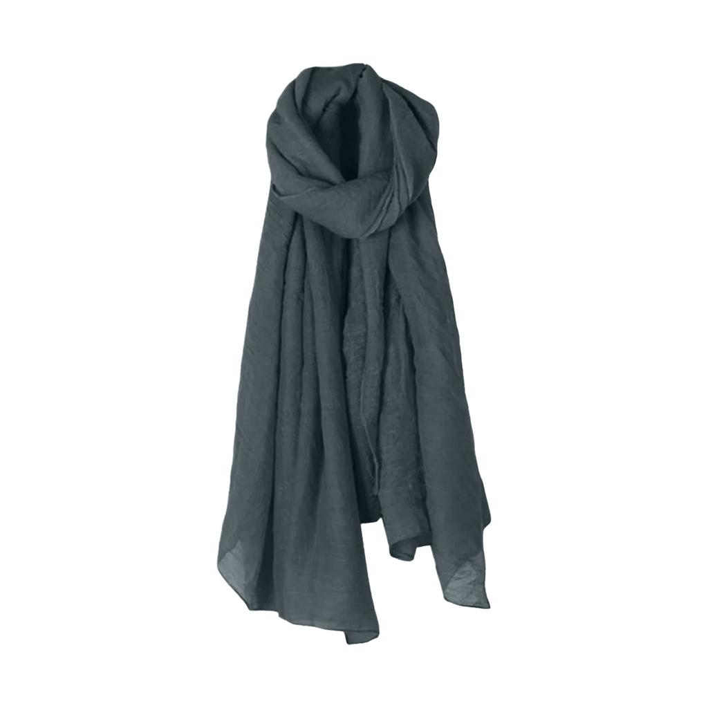 Хлопково-льняной шарф, женский весенне-летний, новый этнический, цветная шаль, цвет конфетный, плиссированный шарф, шелковый шарф-хиджаб