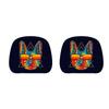 2PCS Cartoon Car Headrest Cover Print Pattern Seat Headrest Protectors  Car Seat