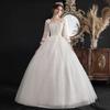 Mid-sleeved Wedding Dress with a Single Shoulder Korean Bride Was Thin and Large Size Female Skirt
