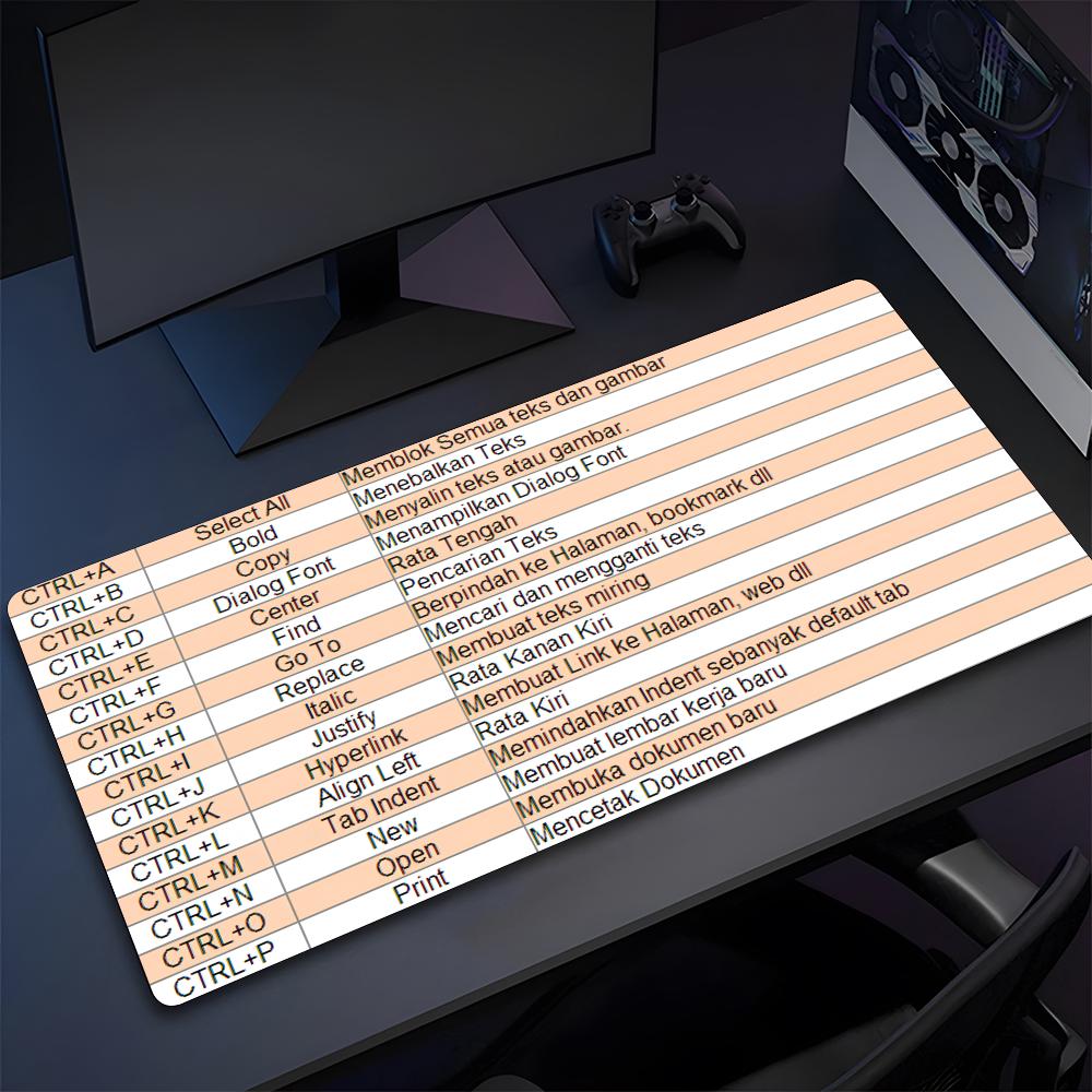 Office Shortcuts Mouse Pad High Quality Natural Rubber Mouse Pad The Most Professional Washable Laptop Mouse Pad