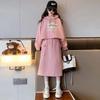 2024 г. Модное платье из двух частей для девочек в корейском стиле с капюшоном и юбкой на весну/осень