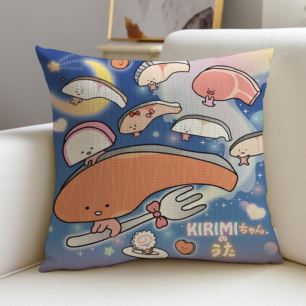 Lovely KKirinchanS Cushion Cover Breathable and skinfriendly linen pillowcase square removable and washable cushion