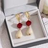 Retro Style Temperament Contrasting Color Stud Earrings Light Luxury Sense Personality Long Water Drop Earrings High-End Niche Design Earrings
