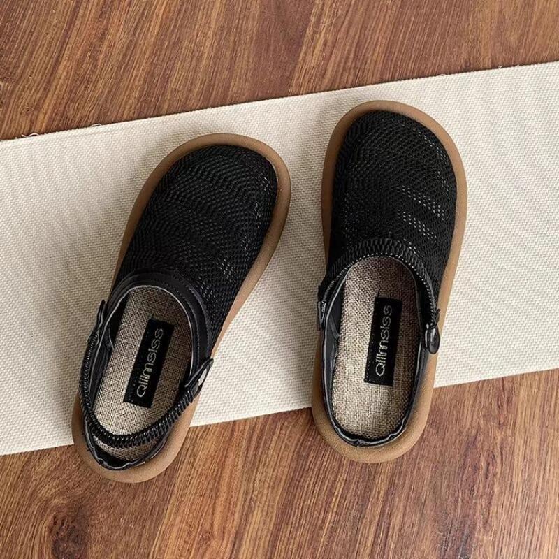 Модные женские тапочки Baotou 2024, летние тапочки для женщин, повседневная обувь, дышащие сандалии на плоской подошве, удобная пляжная обувь для отдыха на открытом воздухе