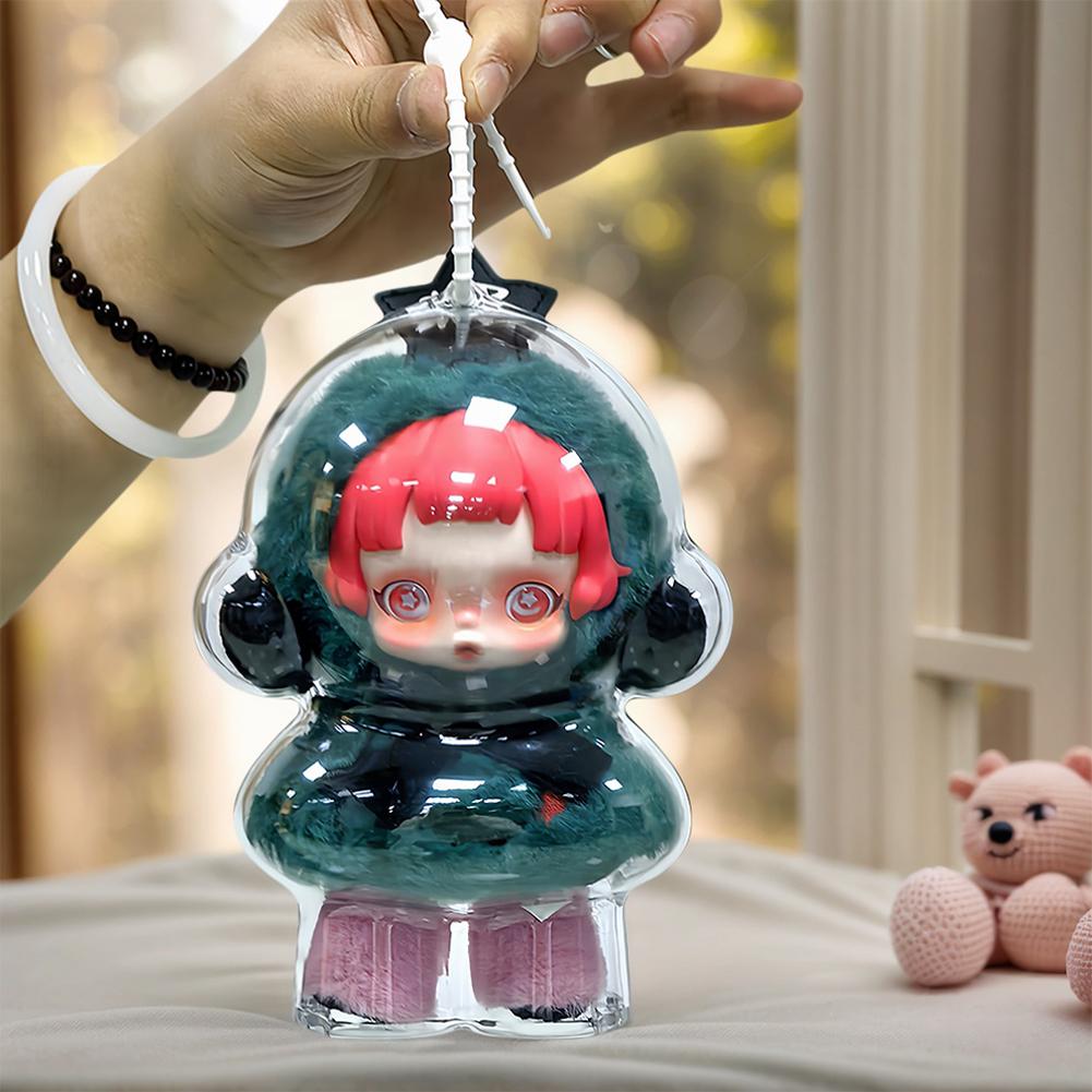 Transparent Doll Dust Case Portable Organizer Box Storage Case for Skull Panda Winter Movement