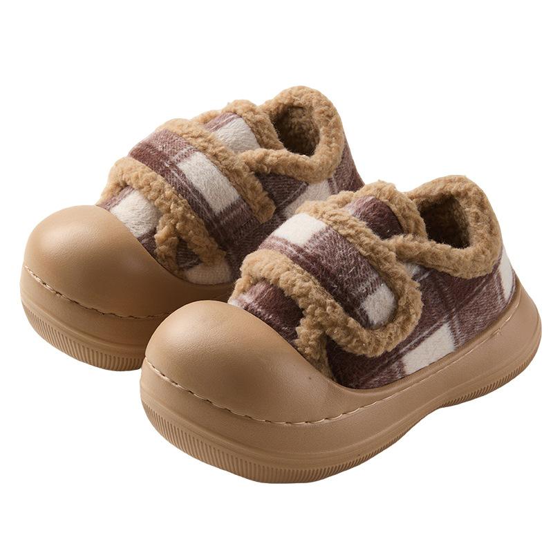 Fashion retro big head shoes cotton shoes women wear in winter to increase the height of thick soles plush warm outer wear cotton shoes women