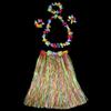 5pc/set Hula Show Hawaii Fancy Dress Costume Set Hawaiian Hula Skirt Grass Skirt  Ladies