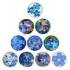Blue Forget-Me-Not Crystal Glass Magnetic Refrigerator Magnet - Home Kitchen Decoration