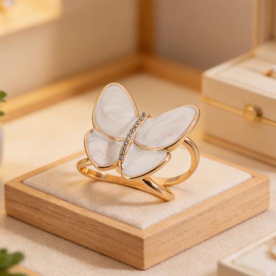 Butterfly Scarf Ring Buckle for Women Rhinestone Shawl Brooch Clips Metallic Scarves