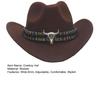 Ковбойская шляпа в стиле вестерн для мужчин и женщин с широкими полями, солнцезащитная фетровая шляпа для пляжа, шерстяная фетровая шляпа для ковбойши с регулируемым ремешком