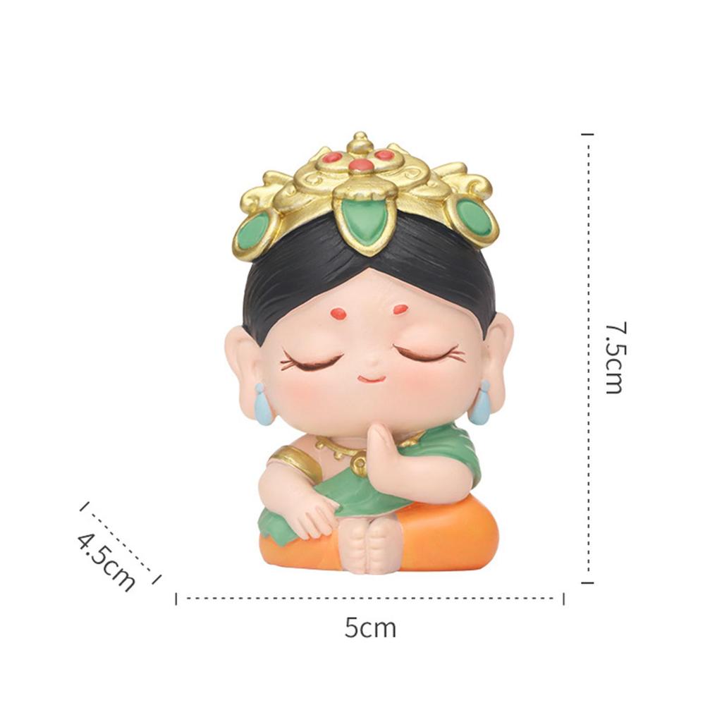 Figurine Cute Garden Crafts Resin Waterproof Buddha Statue for Desk Accessories Hoom Decoration Office Desktop Room Decor