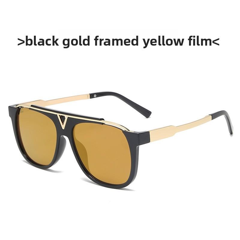 Large Frame V Design Sunglasses With Uv400 For Beach Trips And Outdoor Sports
