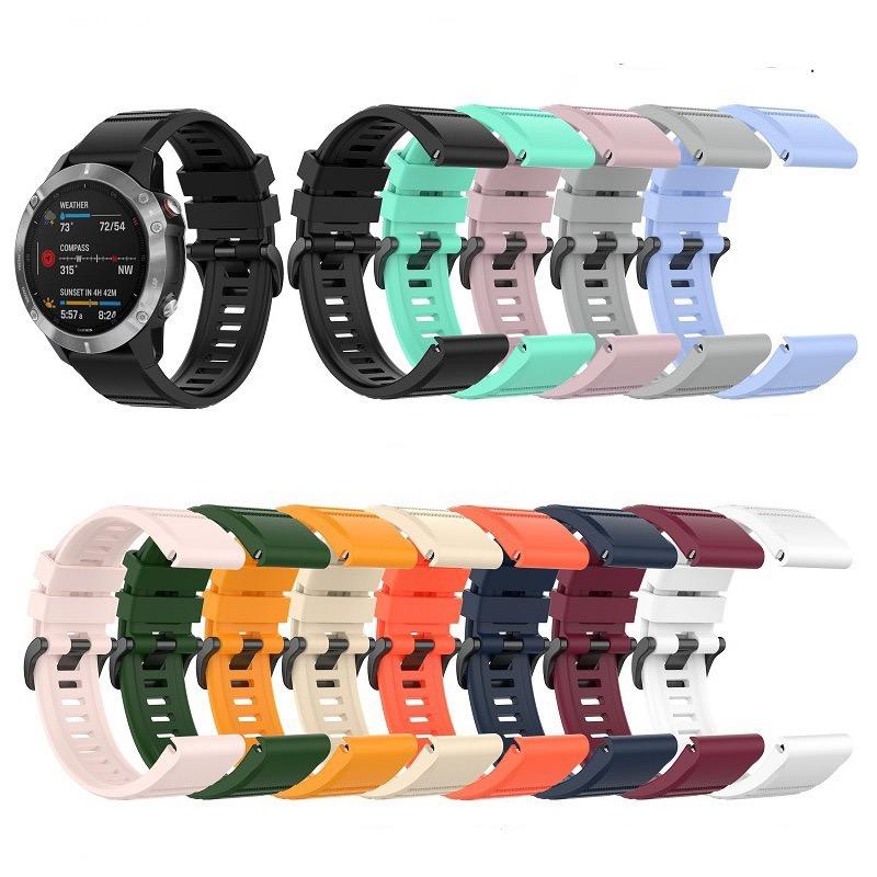 Silicone strap For Garmin Fenix 6 6S 6X 5X 5 5S 3 3HR Forerunner 935 945 Quick Release silicone strap for 26mm 22mm 20mm strap