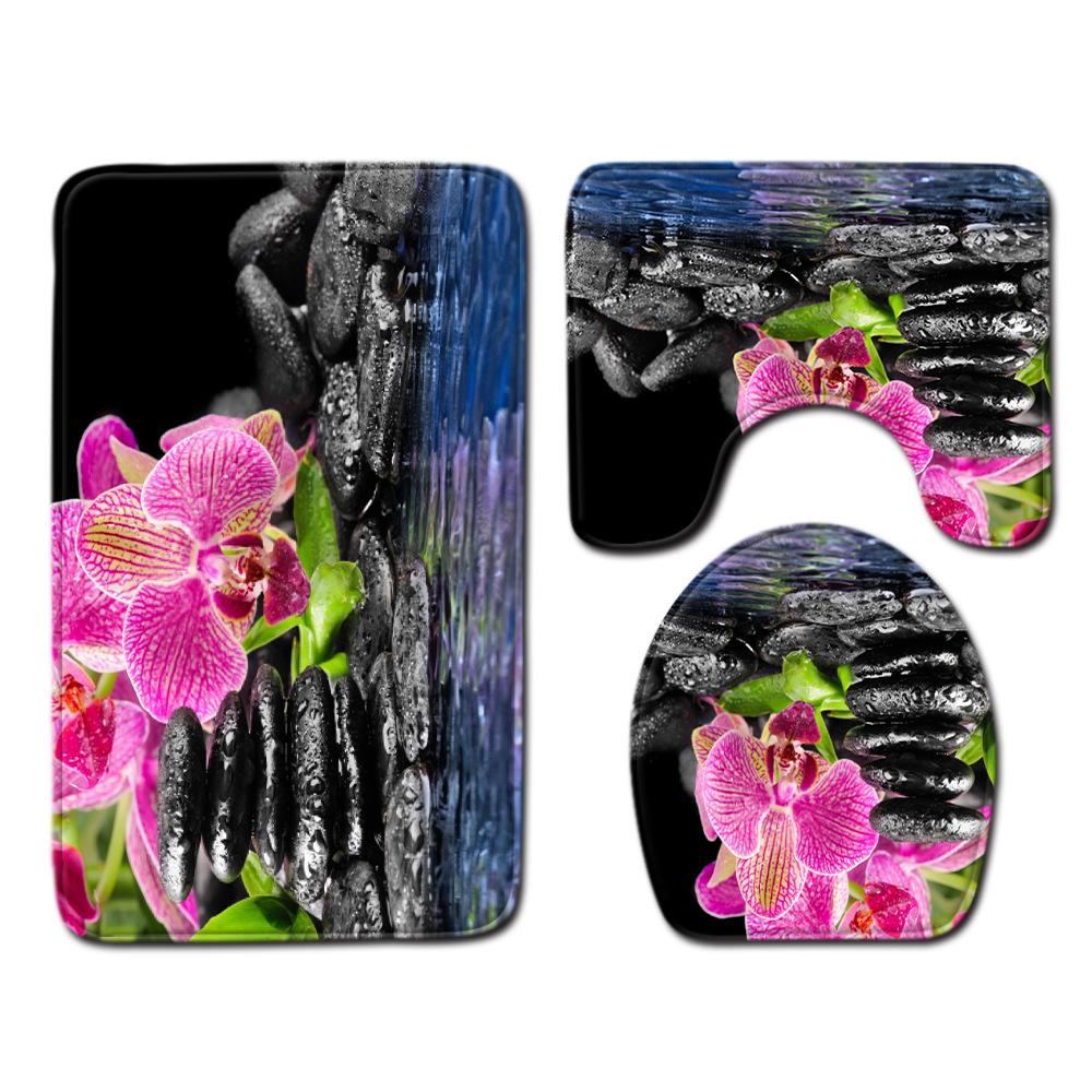 Bathroom Floor Mat Bathroom Mat Toilet Three-Piece Set