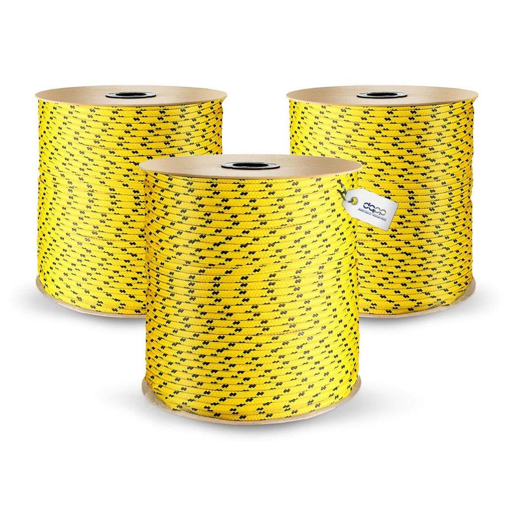 30m POLYPROPYLENSEIL 4mm GELB Traglast bis 180 Flechtleine Textilseil Leine Schnur Rope Kunststoffseil Polyseil geflochten