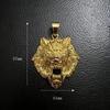 Stainless Steel Nordic Viking Wolf Head Titanium Steel Pendant Gold Plated Necklace