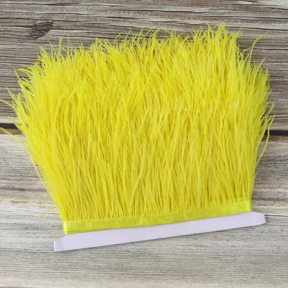 10 Meters Fluffy Colored Ostrich Feather Trim Ribbon 8-10Cm Natural Plumes Sewing Trimmings For Dress Clothing Decoration Crafts