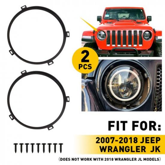 7-дюймовое кольцо крепежного кронштейна фары круглое для Jeep Wrangler JK JKU 07-18 EOA