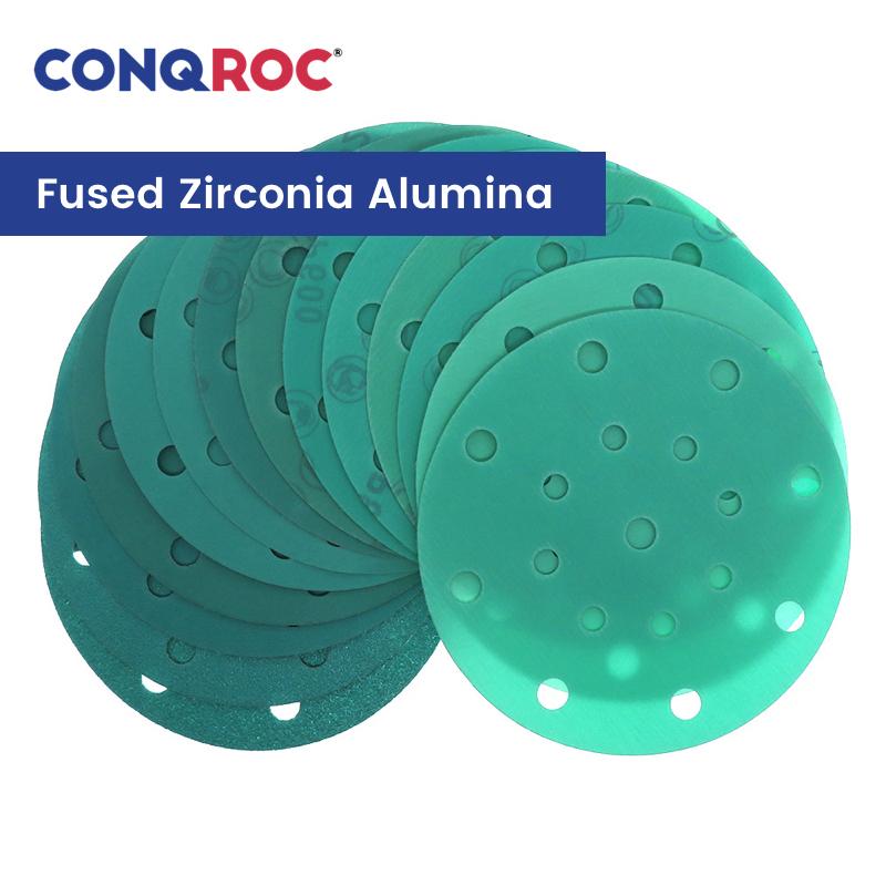 150mm 17-Hole Sanding Discs Fused Alumina Zirconia Hook & Loop Dry and Wet Sandpapers 100-Piece for Automotive Paint Repair