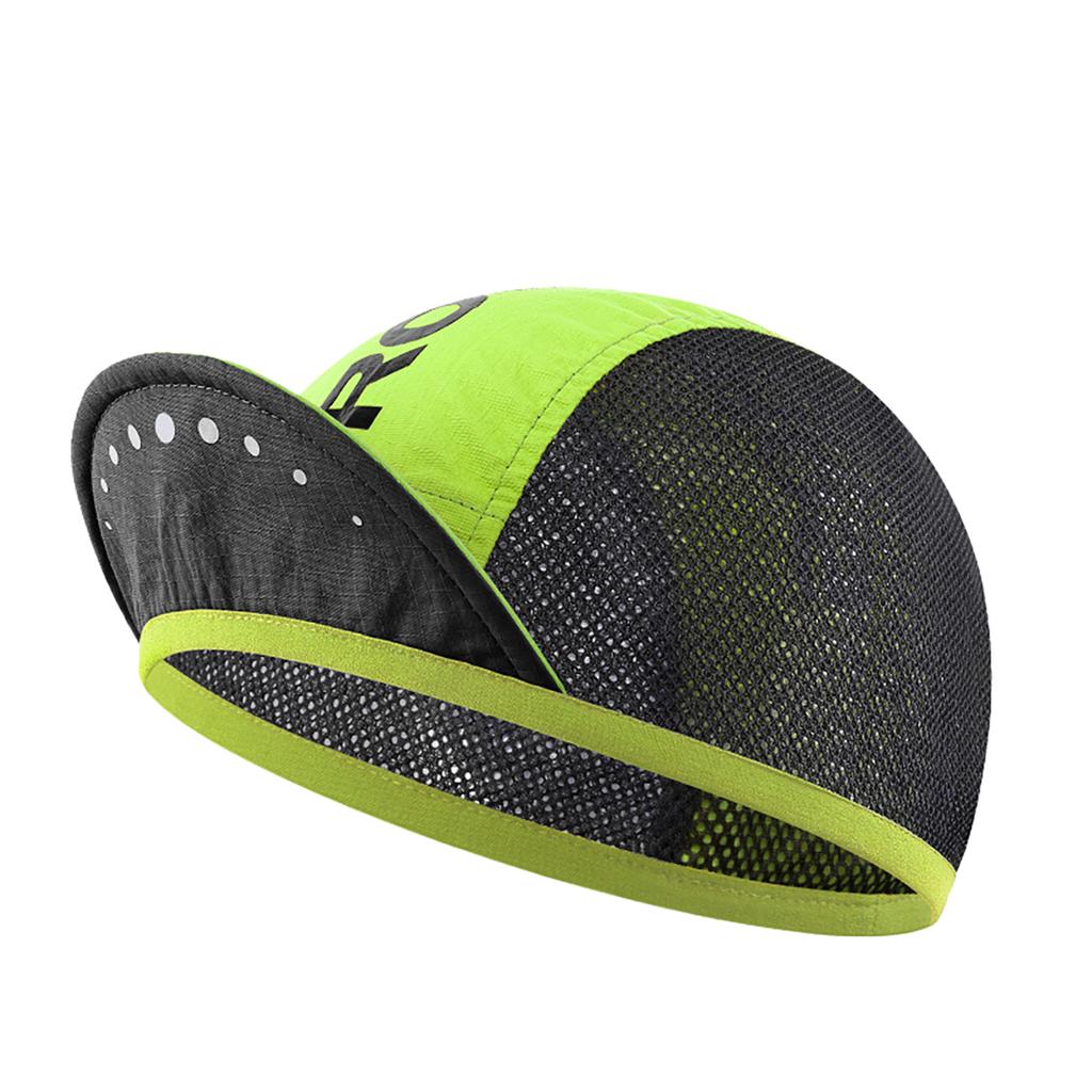 Cycling cap with a visor for under the helmet - green