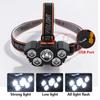 5 LED Flashlight Rechargeable with Built In 18650 Battery Strong Light Camping Adventure Fishing Head Light Headlamp