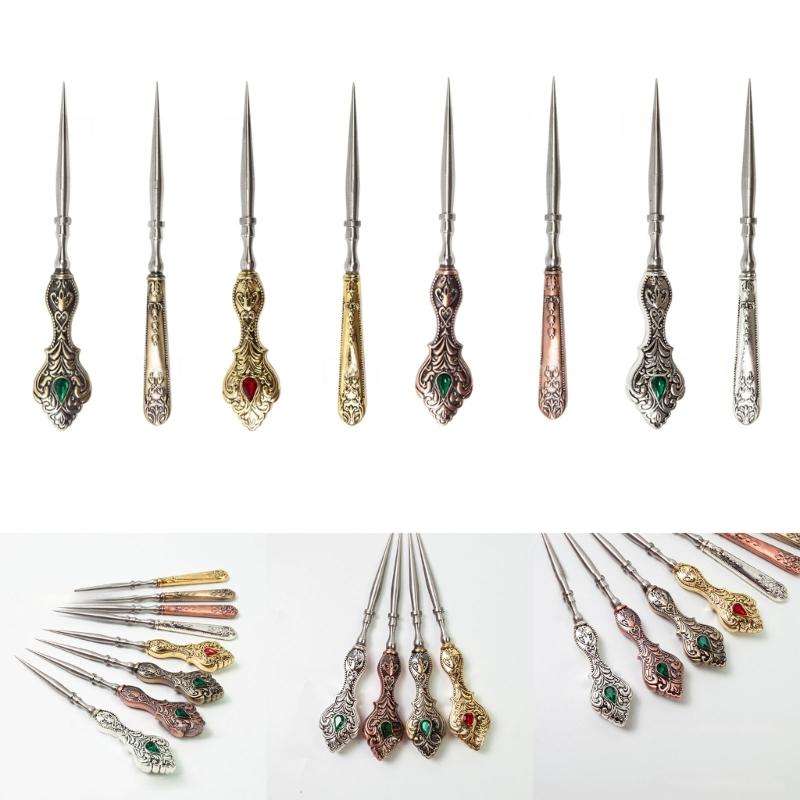 2 штуки Винтажные швейные шила Металлический швейный шил Портновский шил Инструменты для работы с кожей DIY Ремесло Ручная строчка Шитье