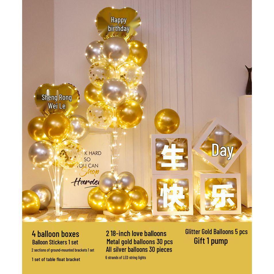 Luminous Happy Birthday Balloons for Adult & Baby Parties - Boys & Girls First Birthday Decoration