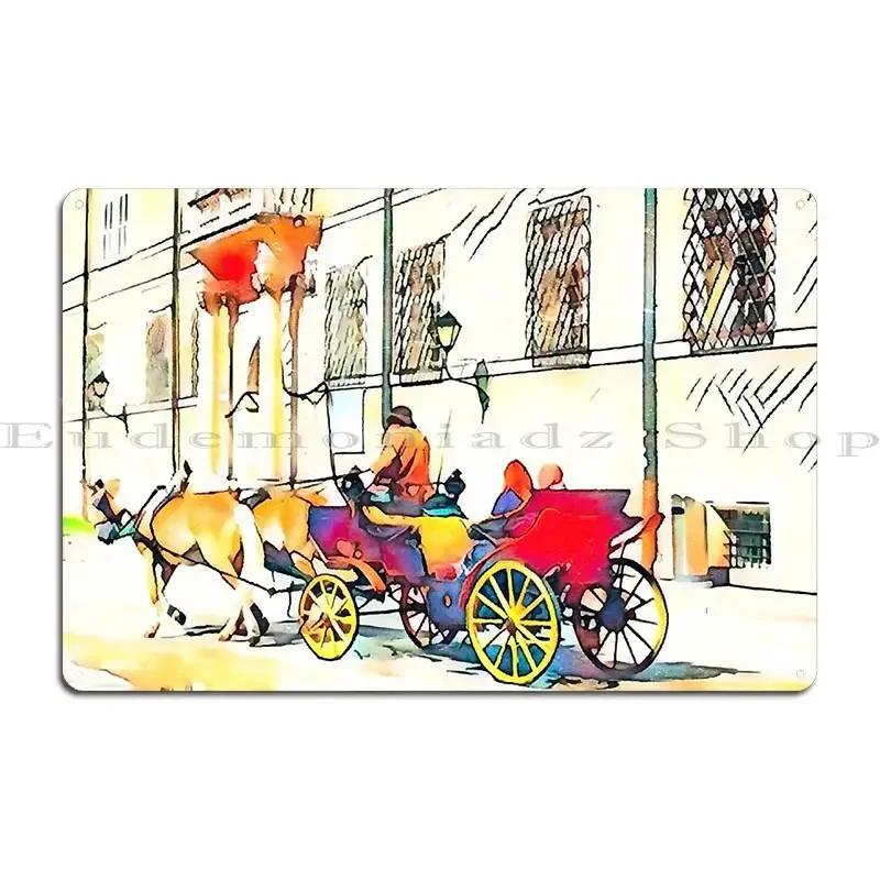 With The Carriage Through Salzburg Metal Plaque Garage Club Party Pub Plates Wall Pub Design Tin Sign Poster