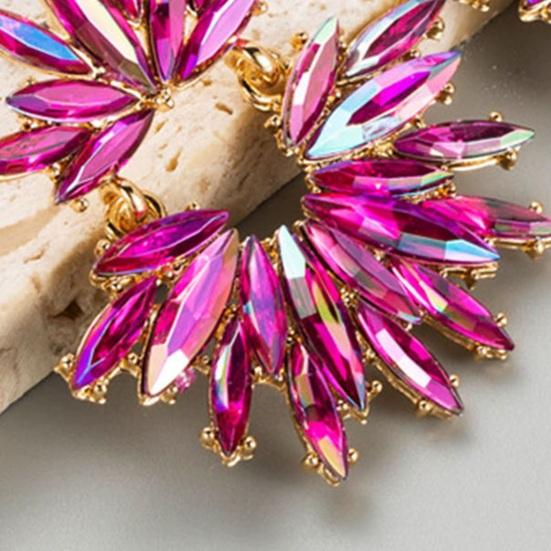 1 пара женских висячих серег со стразами в форме кольца в богемном стиле из нержавеющей сплава, украшения для ушей, ювелирные изделия для вечеринки, выпускного вечера, висячие серьги для невесты