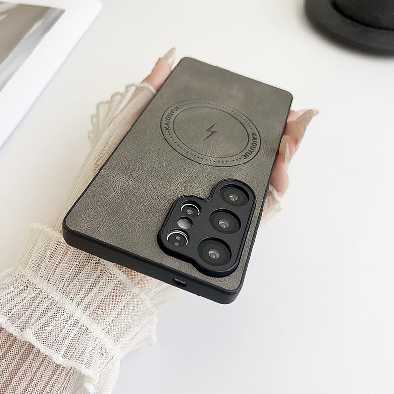 S25 Plus Роскошный Матовый Чехол для Телефона из Мягкой Кожи Для Samsung Galaxy S25 Ultra S25 Edge Бампер Ударопрочный Магнитная Крышка S25 FE Чехол