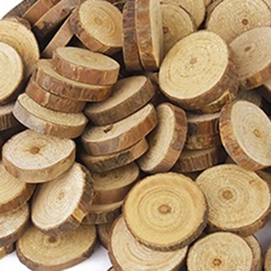 100 Pcs Wood Log Slices Mini Wooden Discs for DIY Crafts Room Wedding Decor