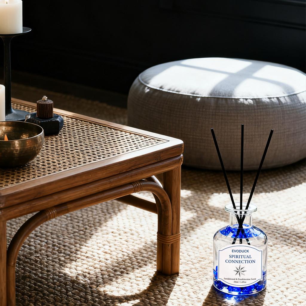 Беспламенный набор диффузора с ротанговыми палочками - Бутылка с эфирным маслом и ротанговые палочки | Освежитель воздуха для автомобиля, зимний рождественский подарок, подарок для женщины