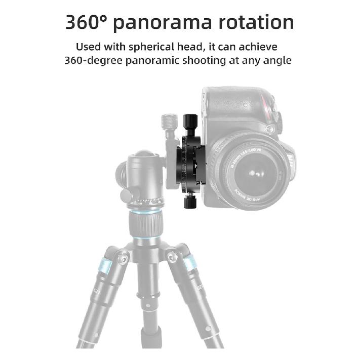 BEXIN QJ-08 360° Panoramic Rotating Quick Release Plate Clamp Tripod Head Universal DSLR Camera Photography Quick Release Base