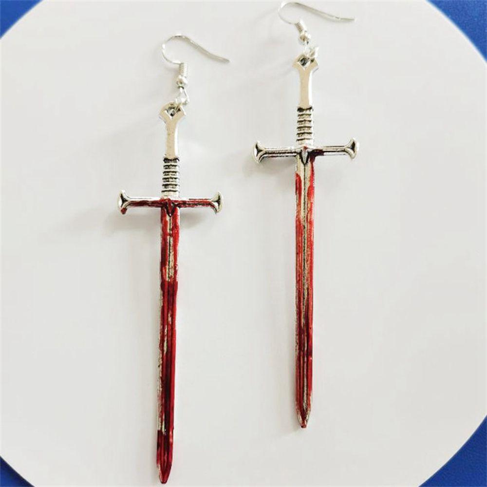Sharp Knife Korean Style Dangle Earrings Women Halloween Earrings Party Jewelry Men Stud Earrings