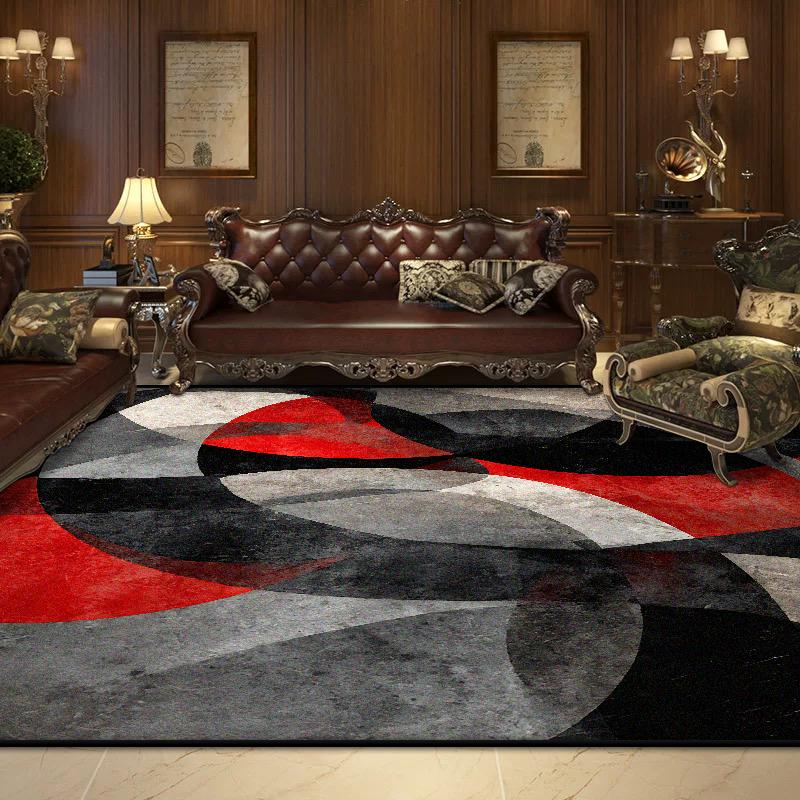 Nordic Abstract Style Carpet Modern Geometric Decoration Living Room Large Size Rugs Bedroom Bedside Fluffy Tatami Floor Mat