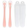 Fergie Animal Silicone Baby Food Spoon, 2 Pieces, Bear Pink
