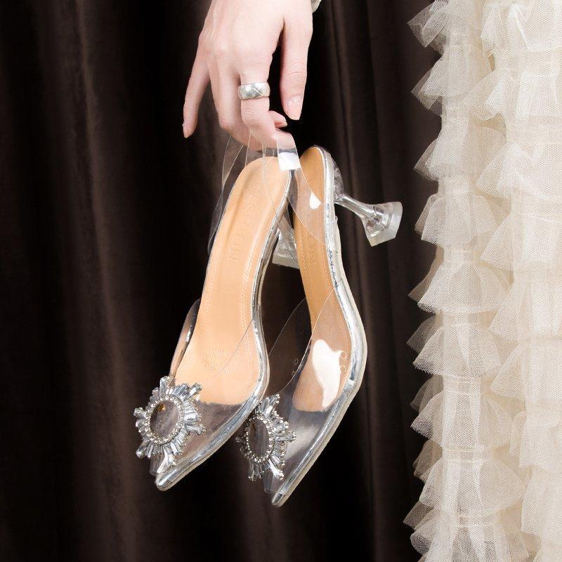 2024 Лето Новые Женские Модные Удобные Элегантные Туфли На Шпильках Прозрачные Босоножки Женские Повседневные Туфли-Лодочки Роскошные Туфли Для Вечеринок