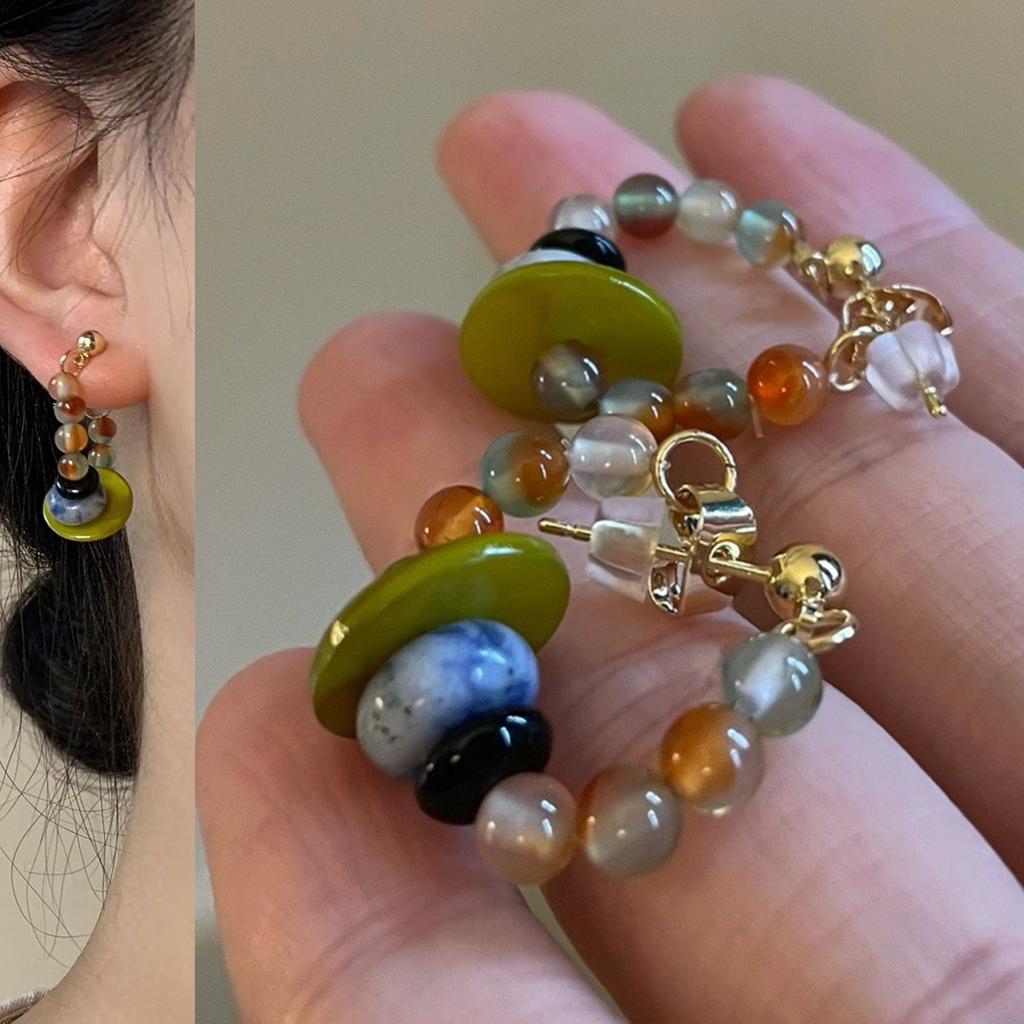 Классические серьги среднего размера для женщин и девочек с эмалью и цветком, серьги-клипсы, винтажные элегантные женские вечерние аксессуары для банкетов высокого класса, ювелирные изделия