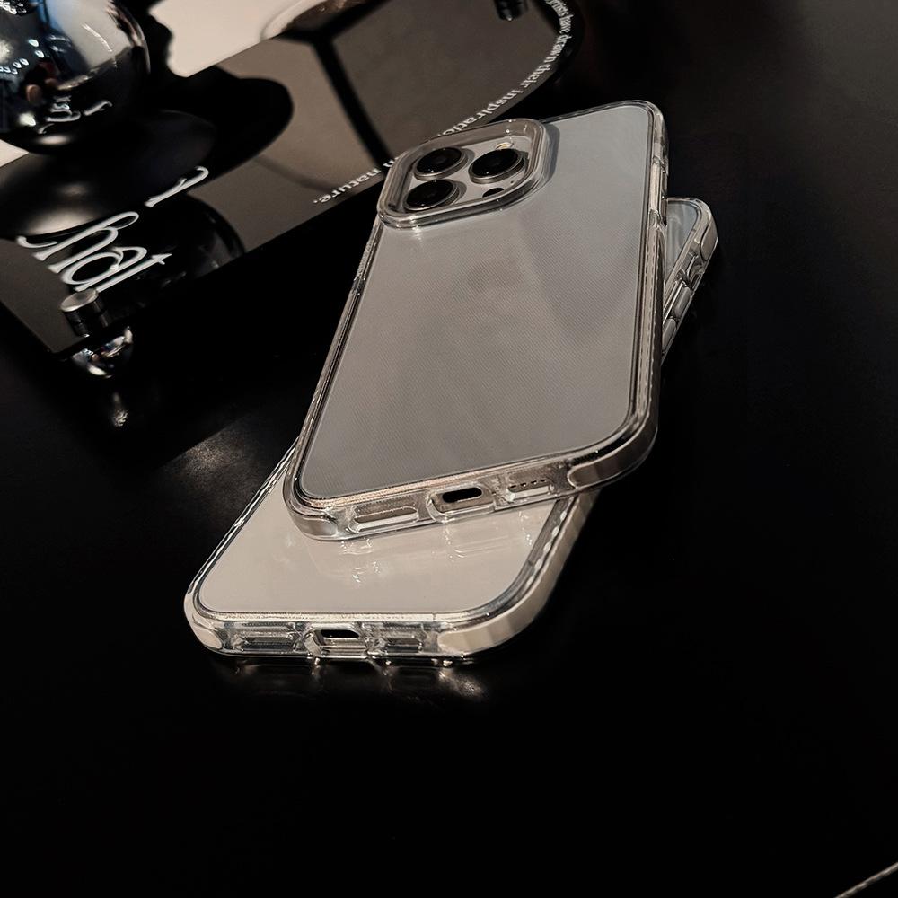 Прозрачный чехол для iPhone 17, цветной, с премиальным видом, для модели 16 Promax, с защитной рамкой 13 мм, из мягкого силикона 15 мм