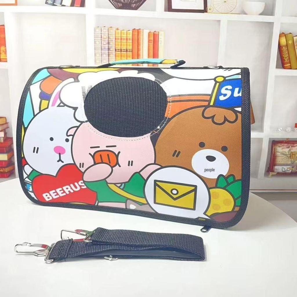 Multi-Color Portable Cat Backpack - Breathable, Foldable, Large Space, Single Shoulder Design for Travel