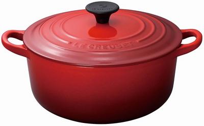 Le Creuset Эмалированная чугунная кокотница 18 Вишня Газ и индукция Духовка Совместимая Японская Ronde, см, Красный, [Официальный продукт]