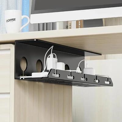 Подстольный кабельный лоток Металлический кабельный лоток под столом с зажимом Держатель шнура удлинителя Не требует сверления Прочные Вместительные принадлежности