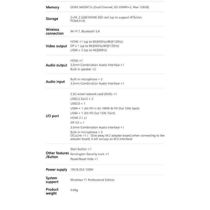 Мини-ПК MINISFORUM AI X1 370 AMD Ryzen AI 9 HX 370 96 ГБ DDR5 2 ТБ WiFi 7 Двойной 2.5G LAN Copilot AI Адаптер 135 Вт Офисный ПК Игровой