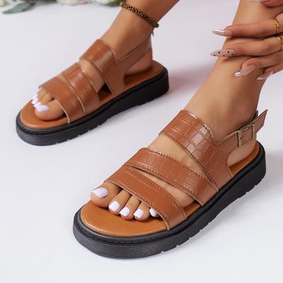 Летние женские сандалии свободного покроя в британском стиле с выемками