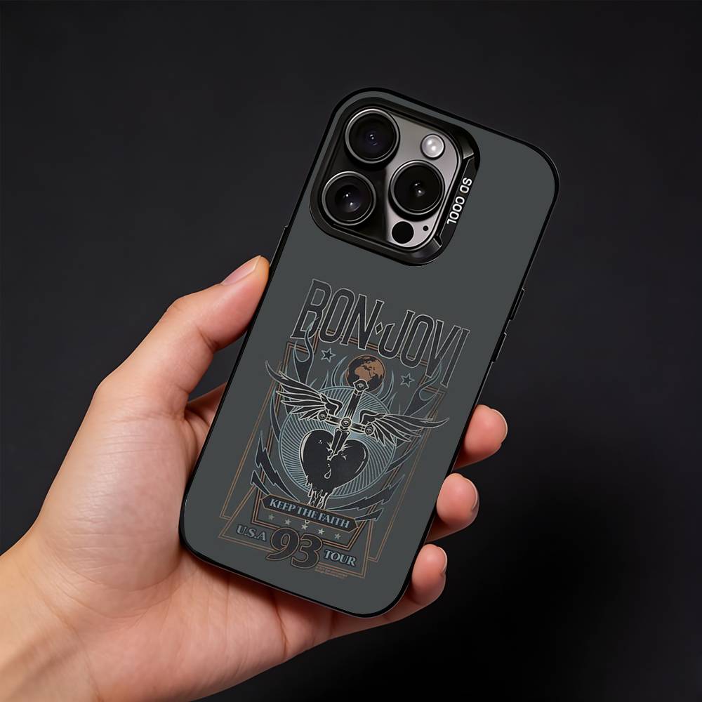 Чехол для телефона группы Bon J-Jovi для iPhone17, 16, 15, 14, 13, 12 Pro Max Черный Матовый Конфетный Ударопрочный Чехол