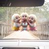 Подвеска в виде обезьяны из мультфильма 2D, акриловое подвесное украшение для салона автомобиля, украшение заднего вида, очковое